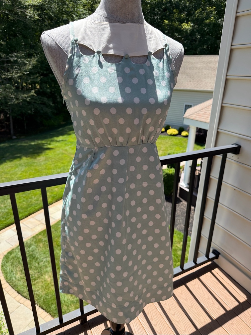 Esley Mint Green Polka Dot Midi Dress